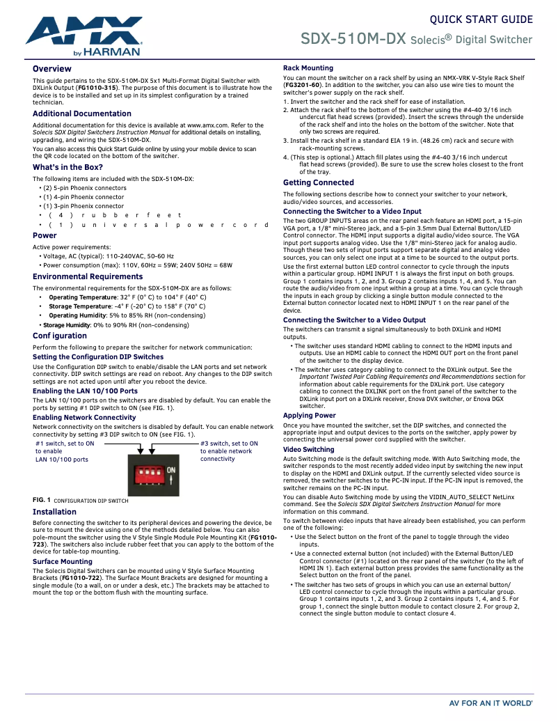 Imagen de la primera página del manual del dispositivo SDX-510M-DX