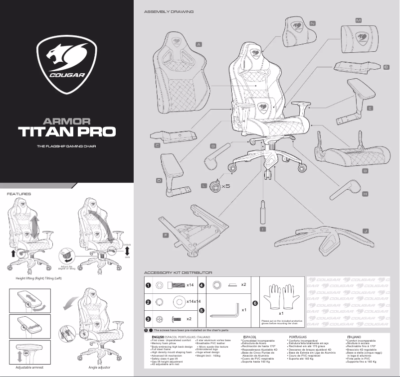 Página 1 del manual Manual de usuario Cougar Titan Pro
