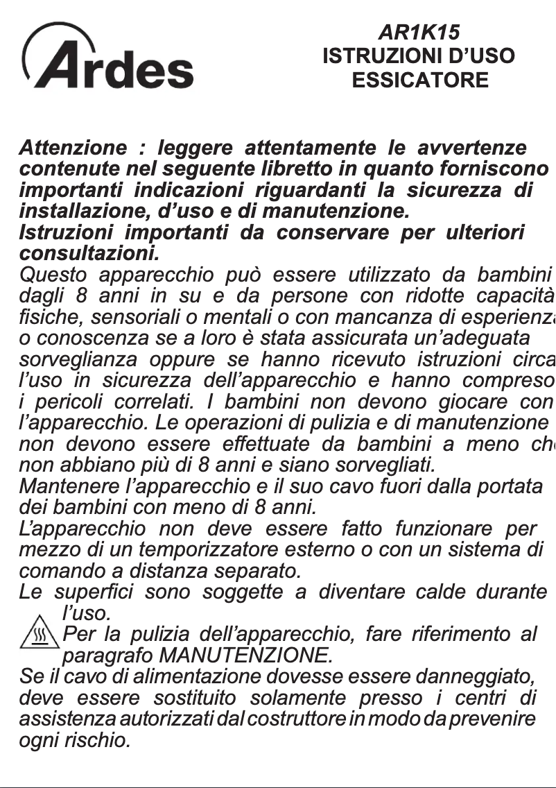 Página nº 1 - Instrucciones / montaje Ardes AR1K15
