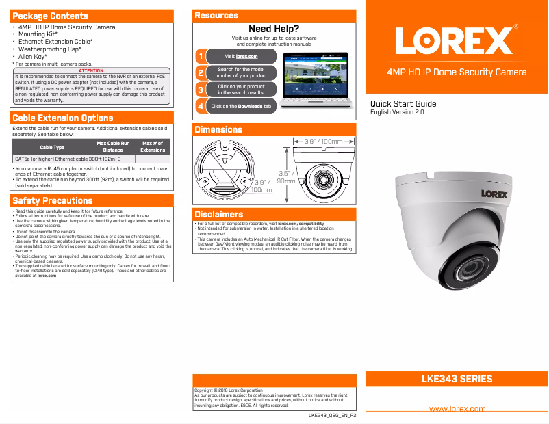 Imagen de la primera página del manual del dispositivo LKE343