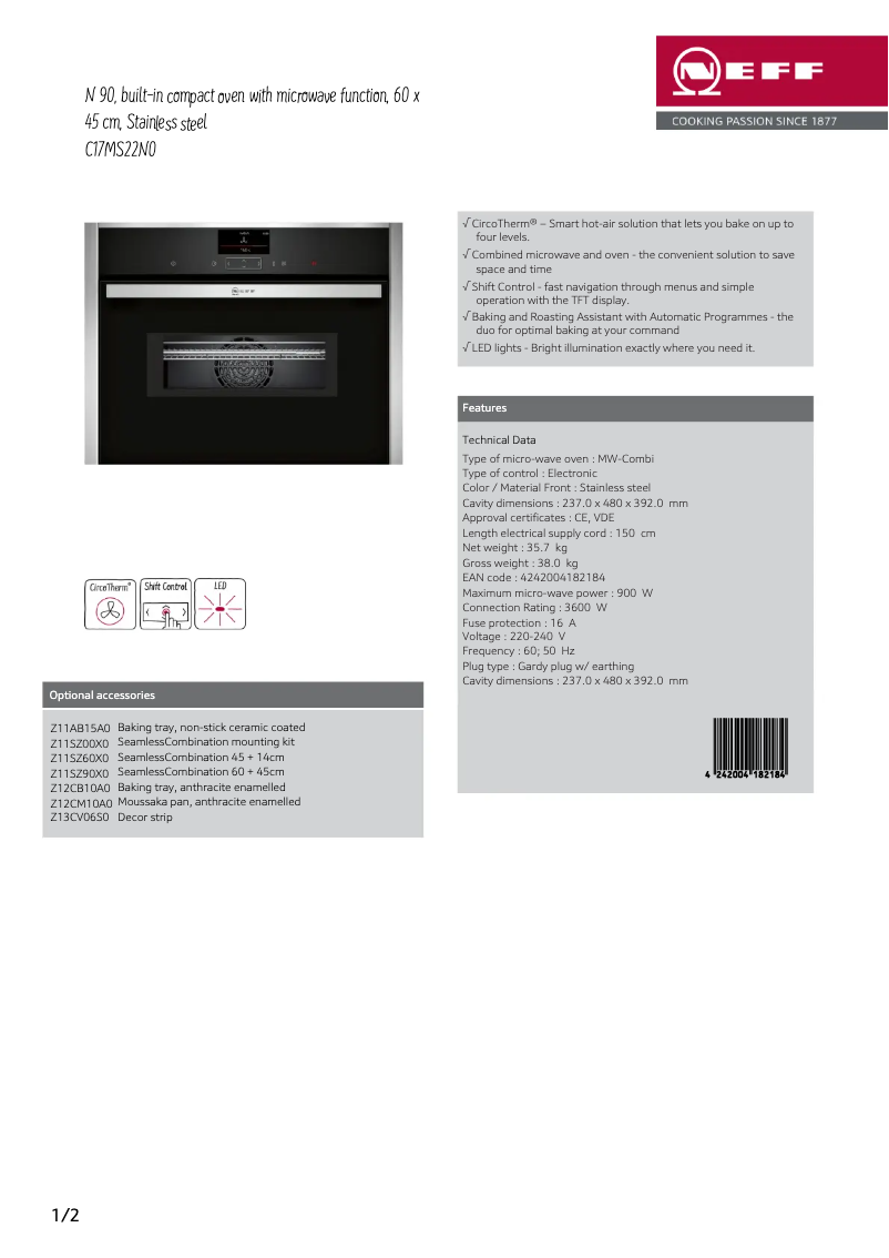 Imagen de la primera página del manual del dispositivo C17MS22N0