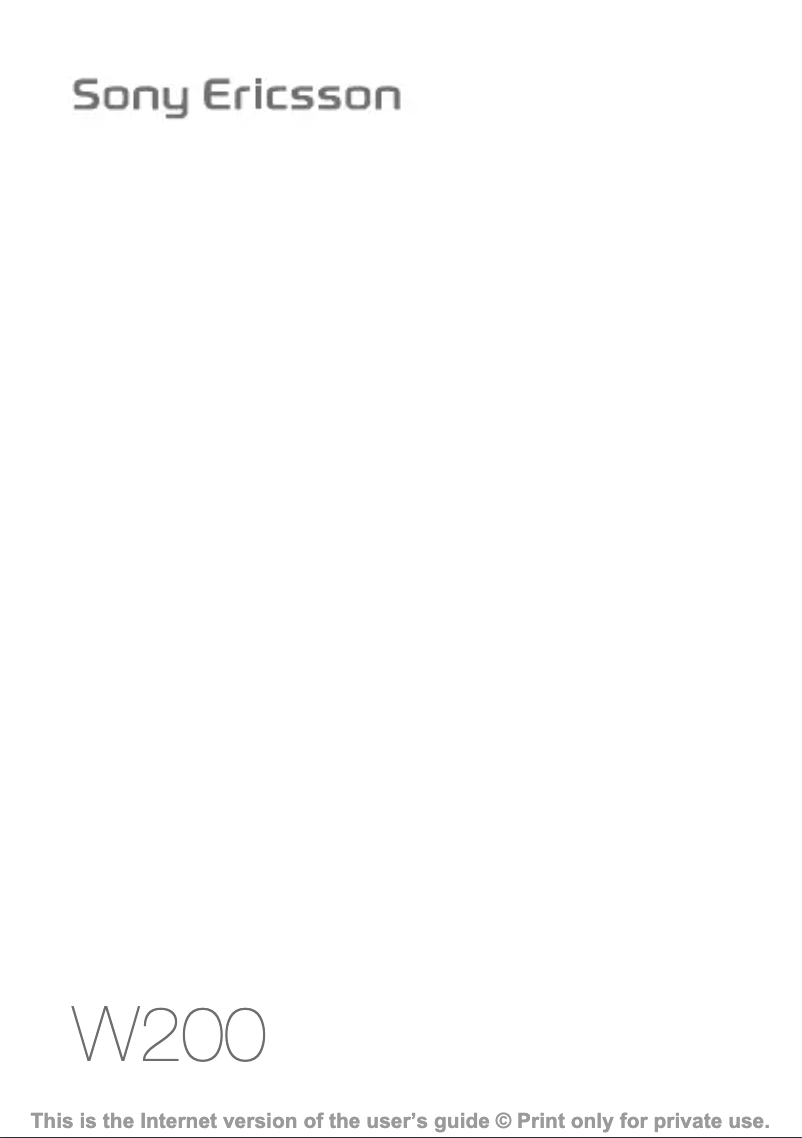 Página 1 del manual Manual de usuario Sony Ericsson W200i