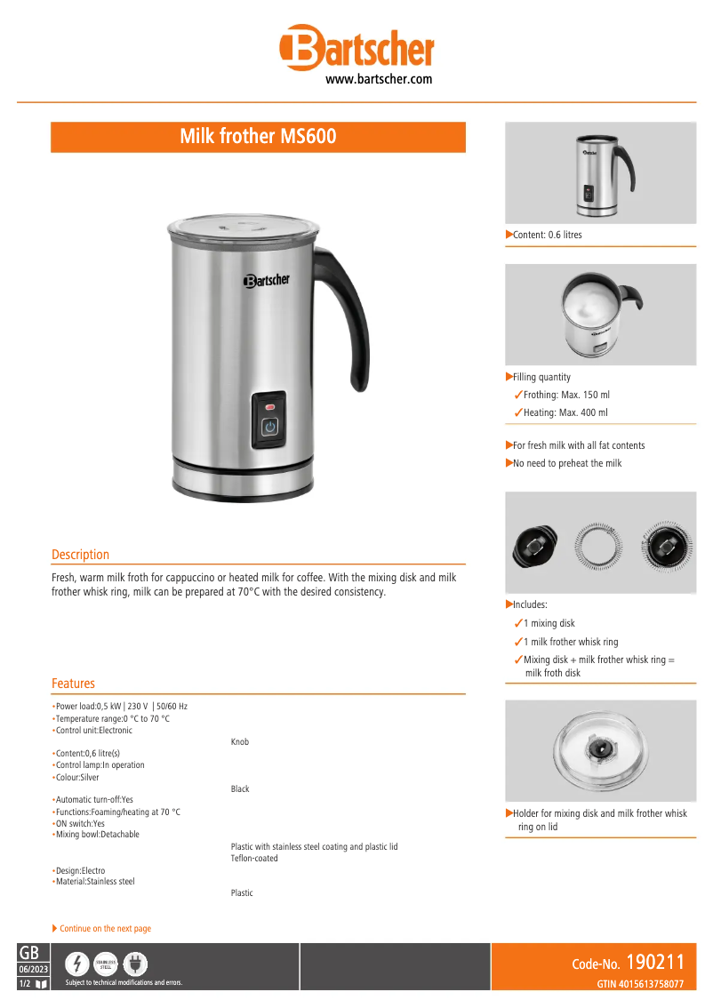 Imagen de la primera página del manual del dispositivo MS600