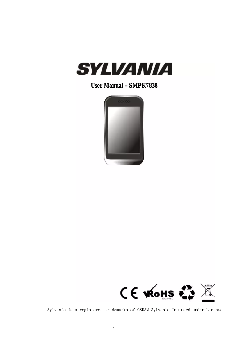 Página 1 del manual Manual de usuario Sylvania SMPK7838