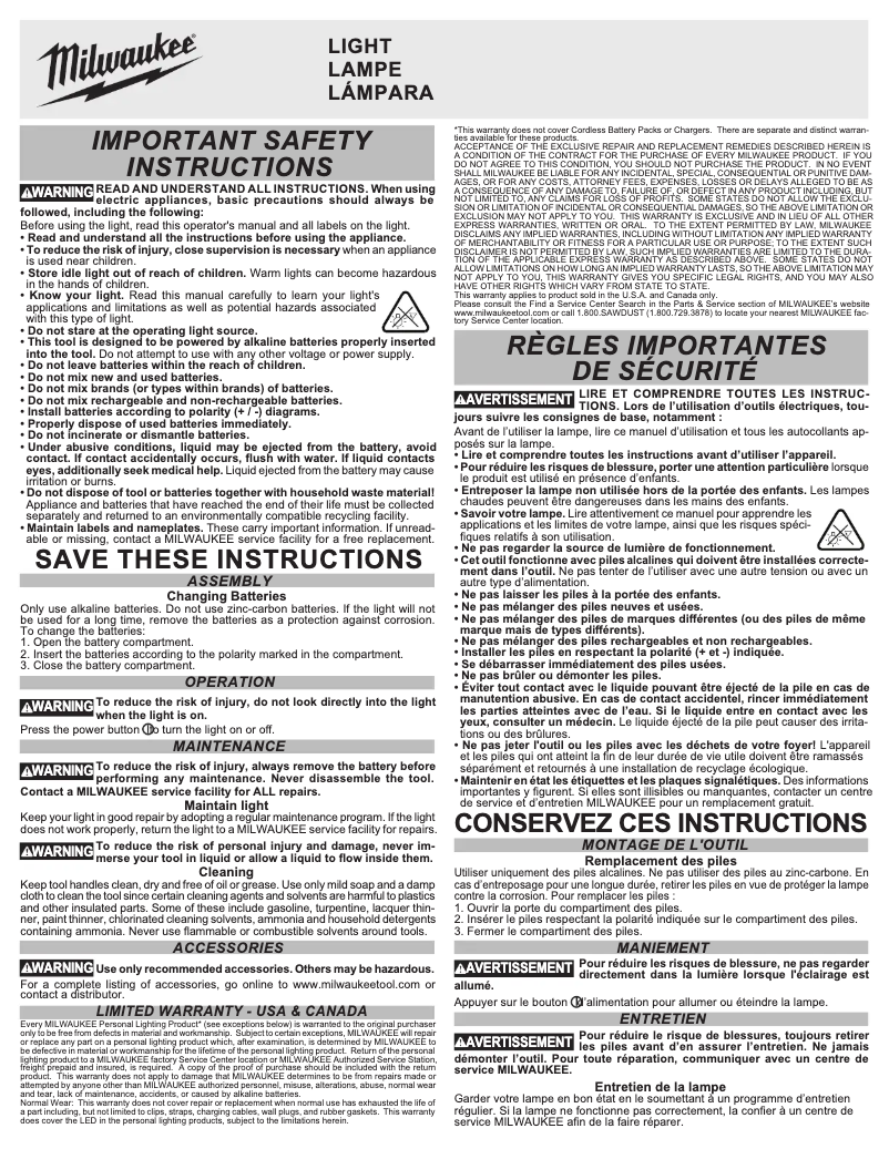 Página 1 del manual Manual de usuario Milwaukee 2107