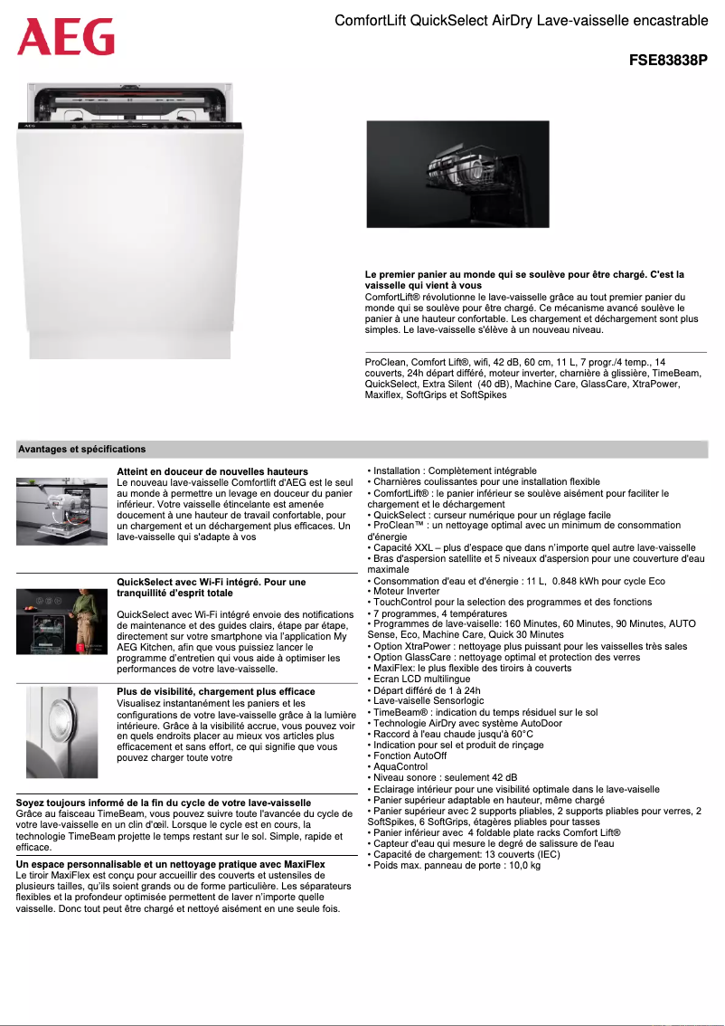 Página nº 1 - Ficha técnica AEG FSE83838P