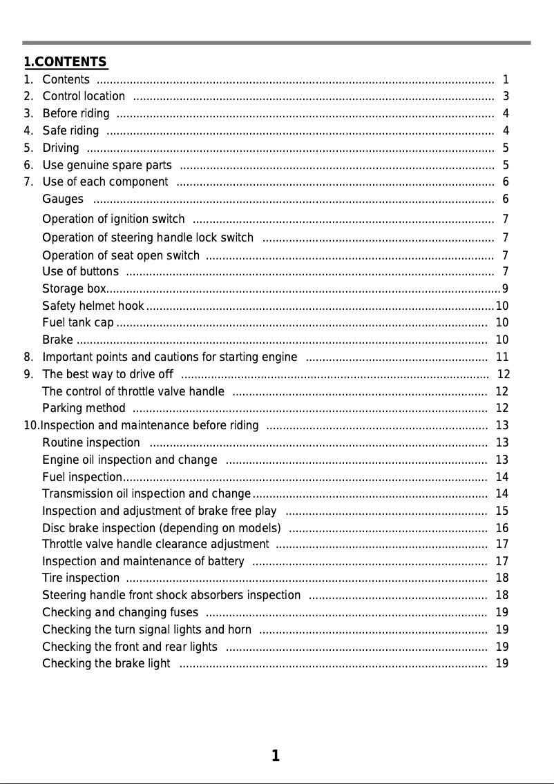 Página 1 del manual Manual de usuario SYM Crox 150