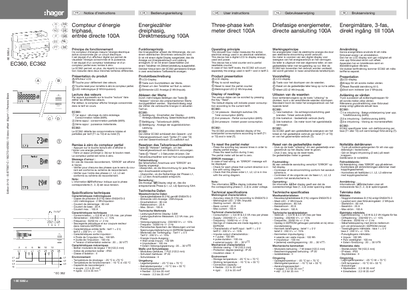 Imagen de la primera página del manual del dispositivo EC362