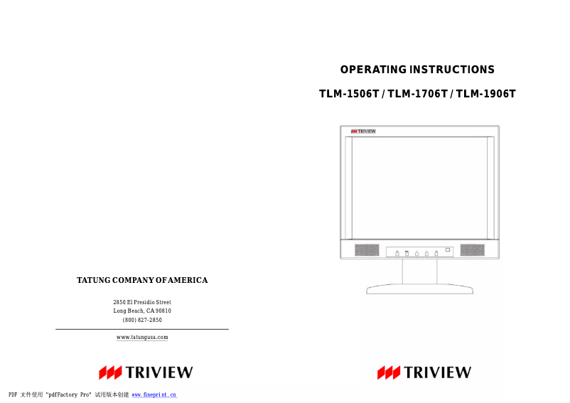 Página 1 del manual Manual de usuario Tatung TLM-1506T