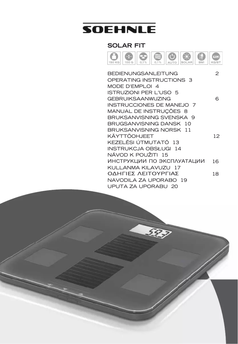 Página 1 del manual Manual de usuario Soehnle Solar Fit