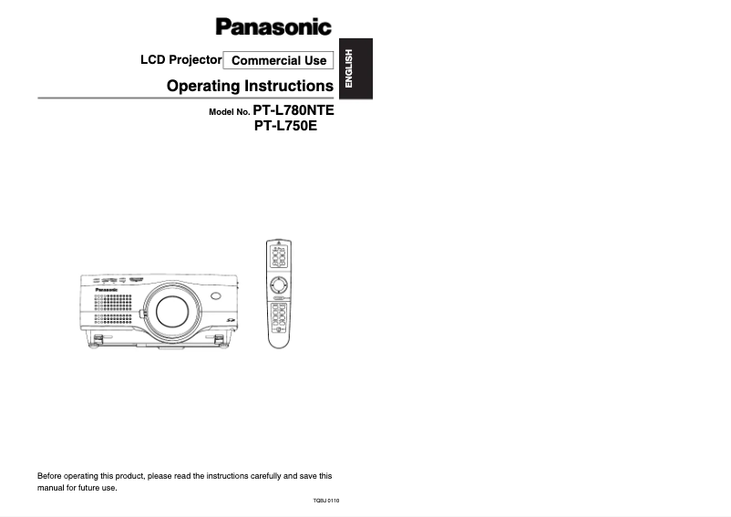 Página 1 del manual Manual de usuario Panasonic PT-L780NTE