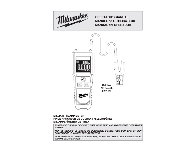 Página 1 del manual Manual de usuario Milwaukee 2231-20