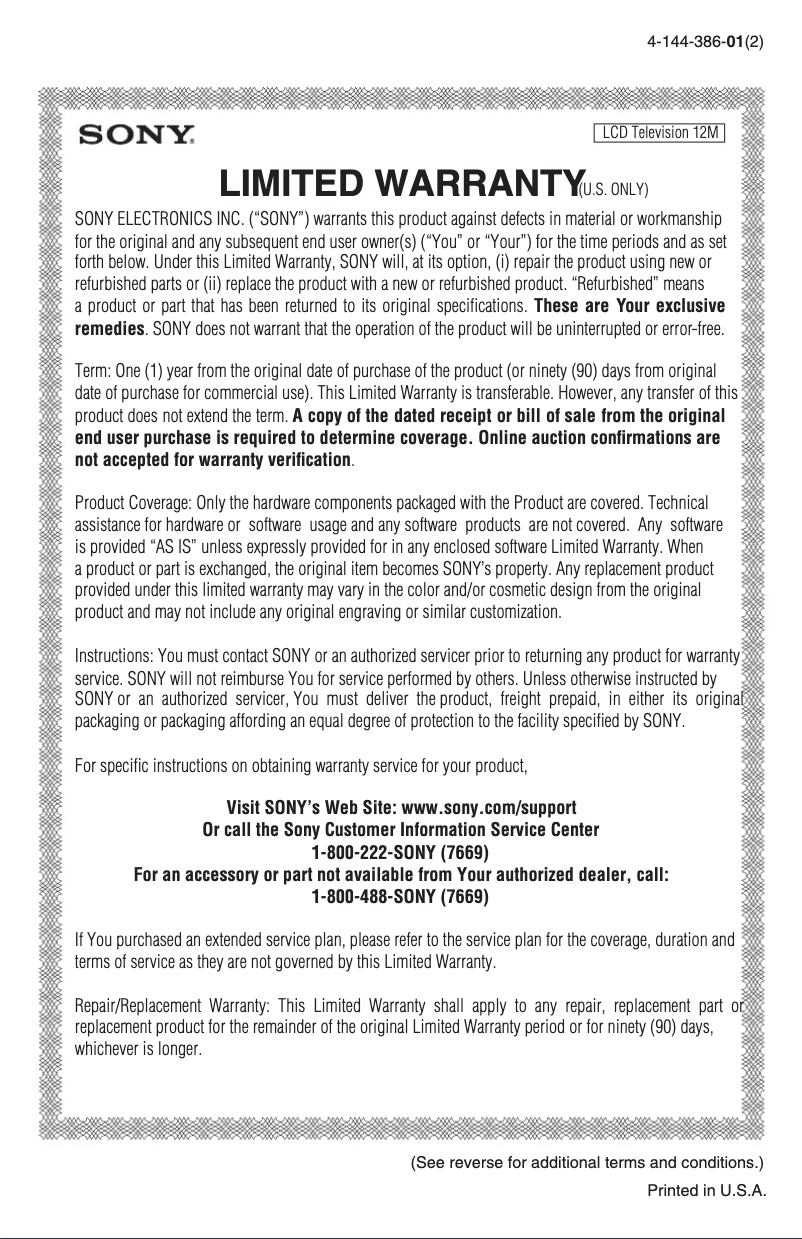 Imagen de la primera página del manual del dispositivo Bravia KDL-37L5000