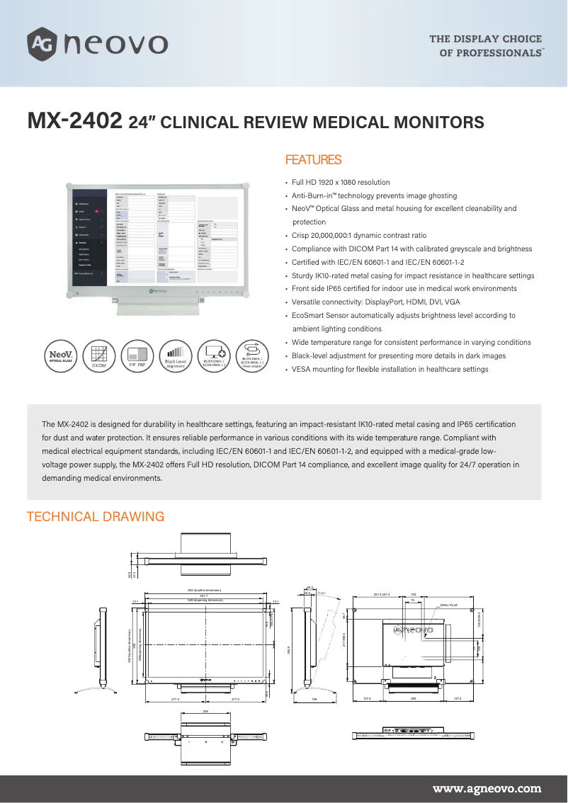 Imagen de la primera página del manual del dispositivo MX-2402