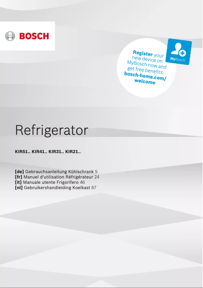 Página nº 1 - Manual de usuario Bosch KIR51AFE0