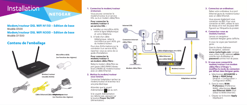 Página 1 del manual Guía de instalación Netgear D500