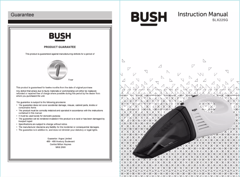 Página 1 del manual Manual de usuario Bush SLX225G