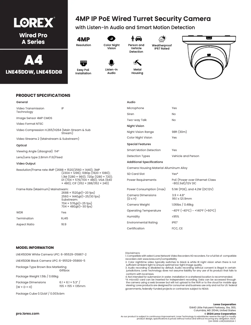 Imagen de la primera página del manual del dispositivo LNE45DDW