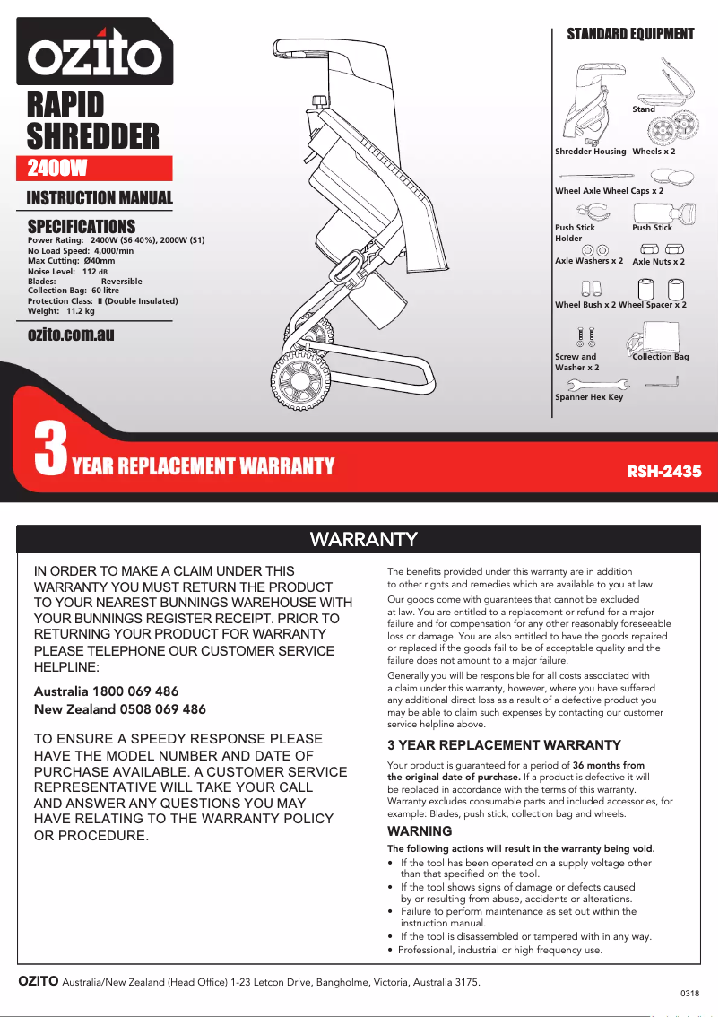 Imagen de la primera página del manual del dispositivo RSH-2435