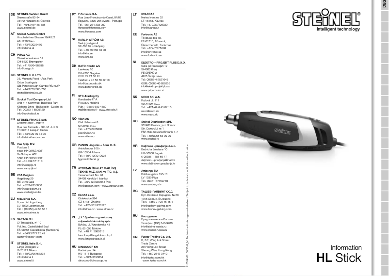 Página 1 del manual Manual de usuario Steinel HL Stick