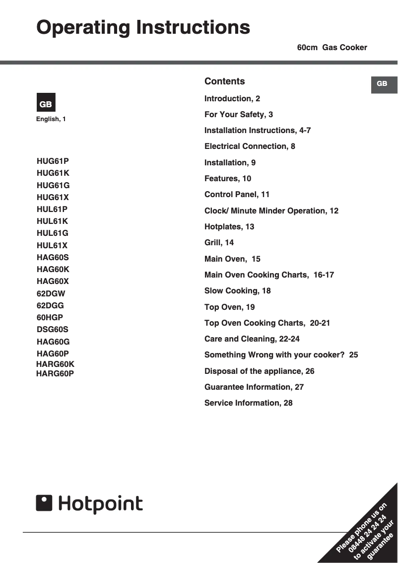 Imagen de la primera página del manual del dispositivo HARG60K