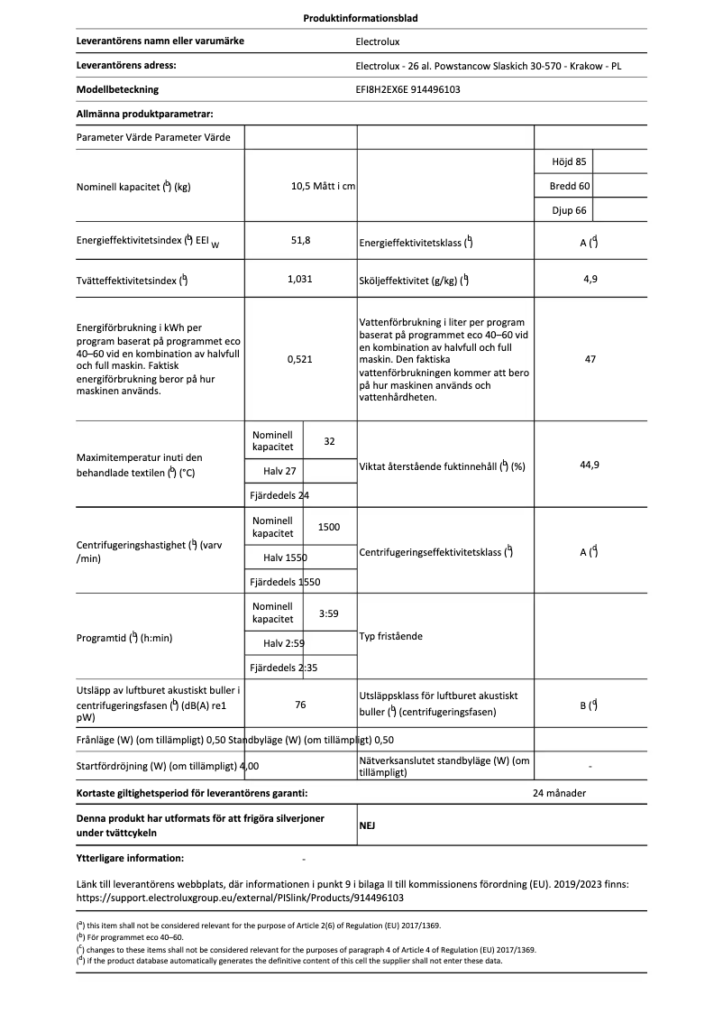 Página 1 del manual Manual de usuario Electrolux EFI8H2EX6E