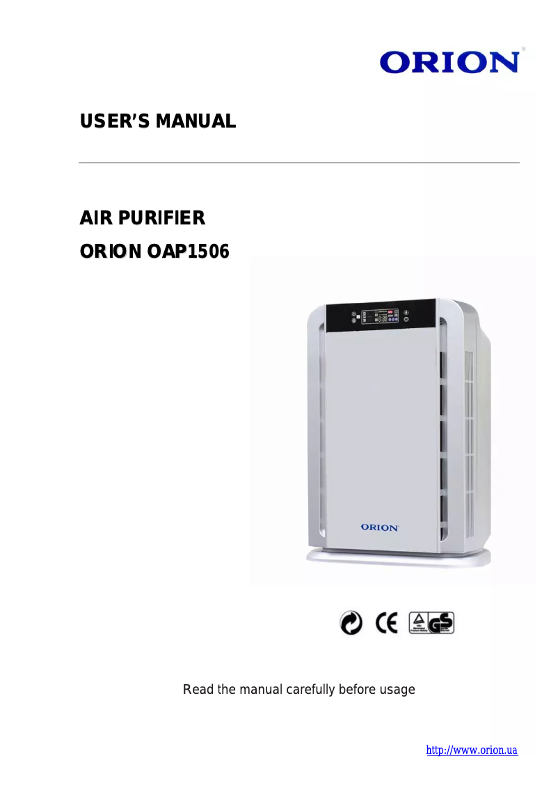 Imagen de la primera página del manual del dispositivo OAP1506