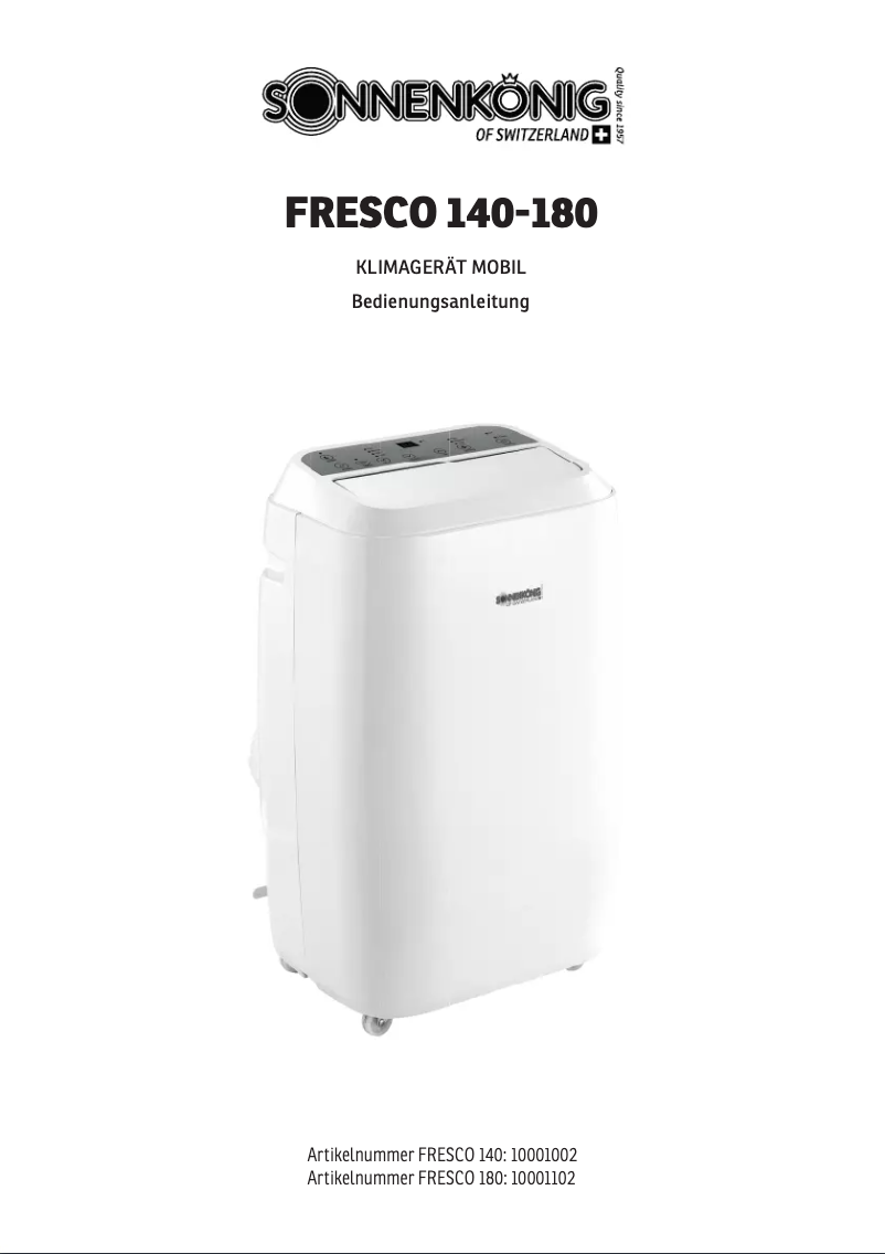 Imagen de la primera página del manual del dispositivo Fresco 180