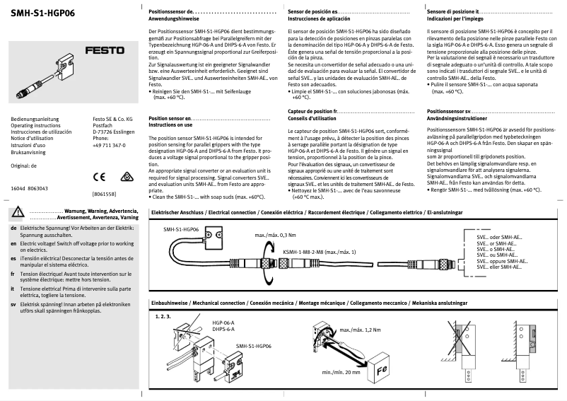 Imagen de la primera página del manual del dispositivo SMH-S1-HGP06