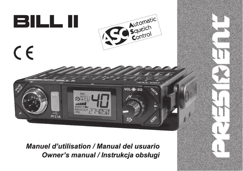 Imagen de la primera página del manual del dispositivo Bill II
