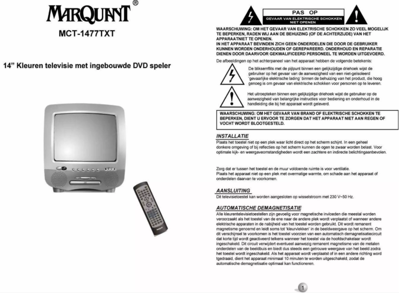 Imagen de la primera página del manual del dispositivo MCT-1477TXT