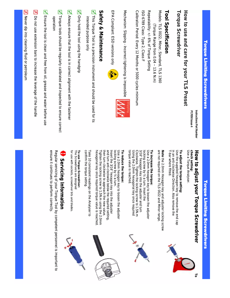 Imagen de la primera página del manual del dispositivo TLS 1360 FH