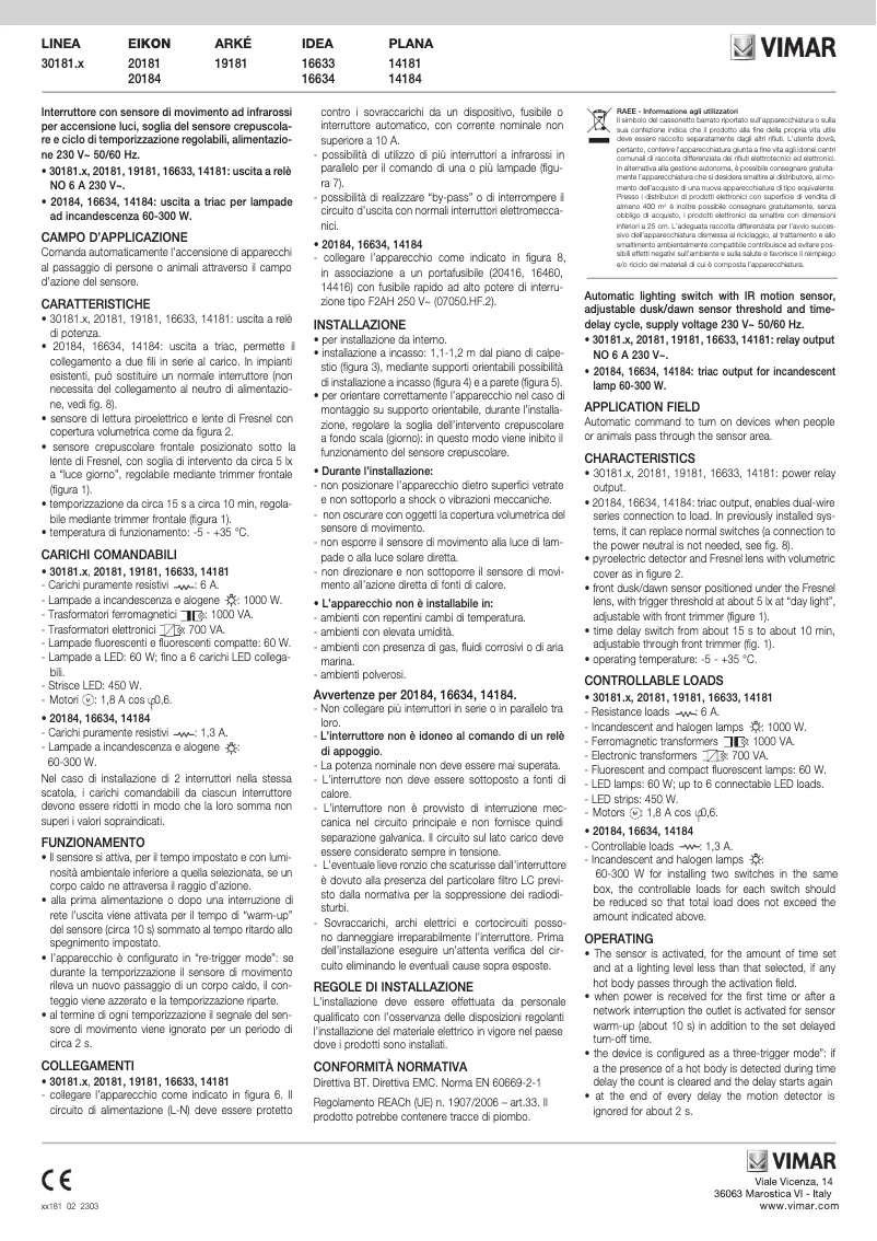 Página nº 1 - Manual de usuario Vimar 16633