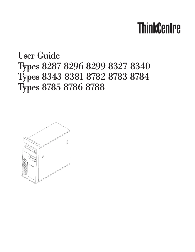 Imagen de la primera página del manual del dispositivo ThinkCentre 8287