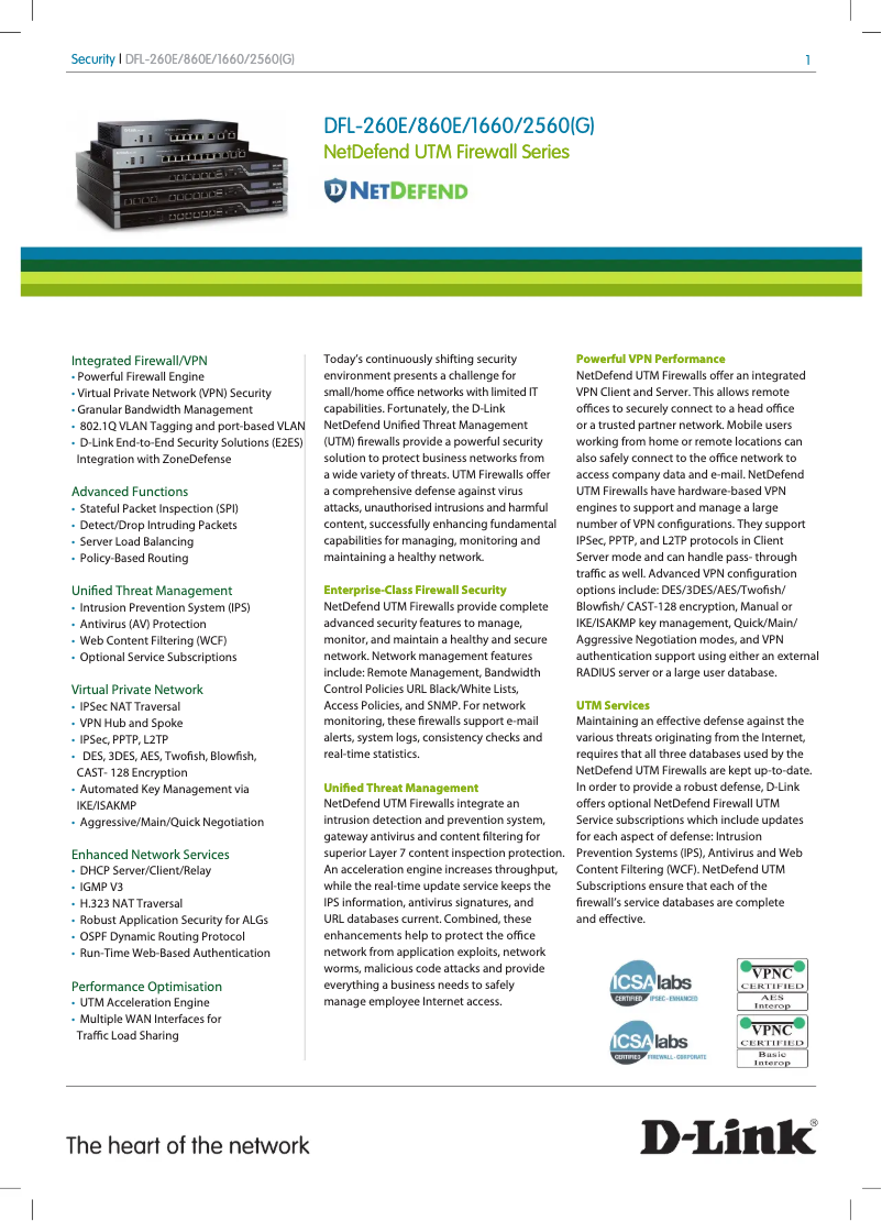 Página 1 del manual Ficha técnica D-Link DFL-2560