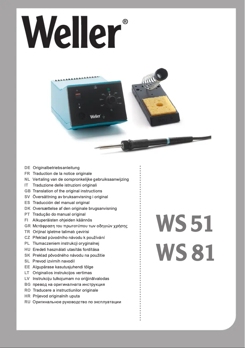 Página 1 del manual Manual de usuario Weller PU 81