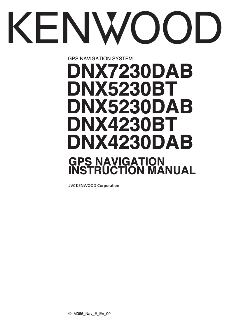 Página nº 1 - Manual de usuario Kenwood DNX5230BT