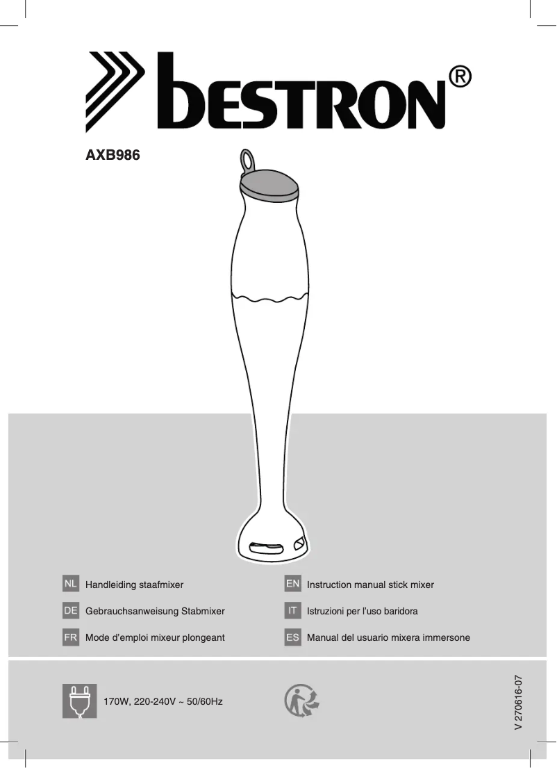 Imagen de la primera página del manual del dispositivo AXB986