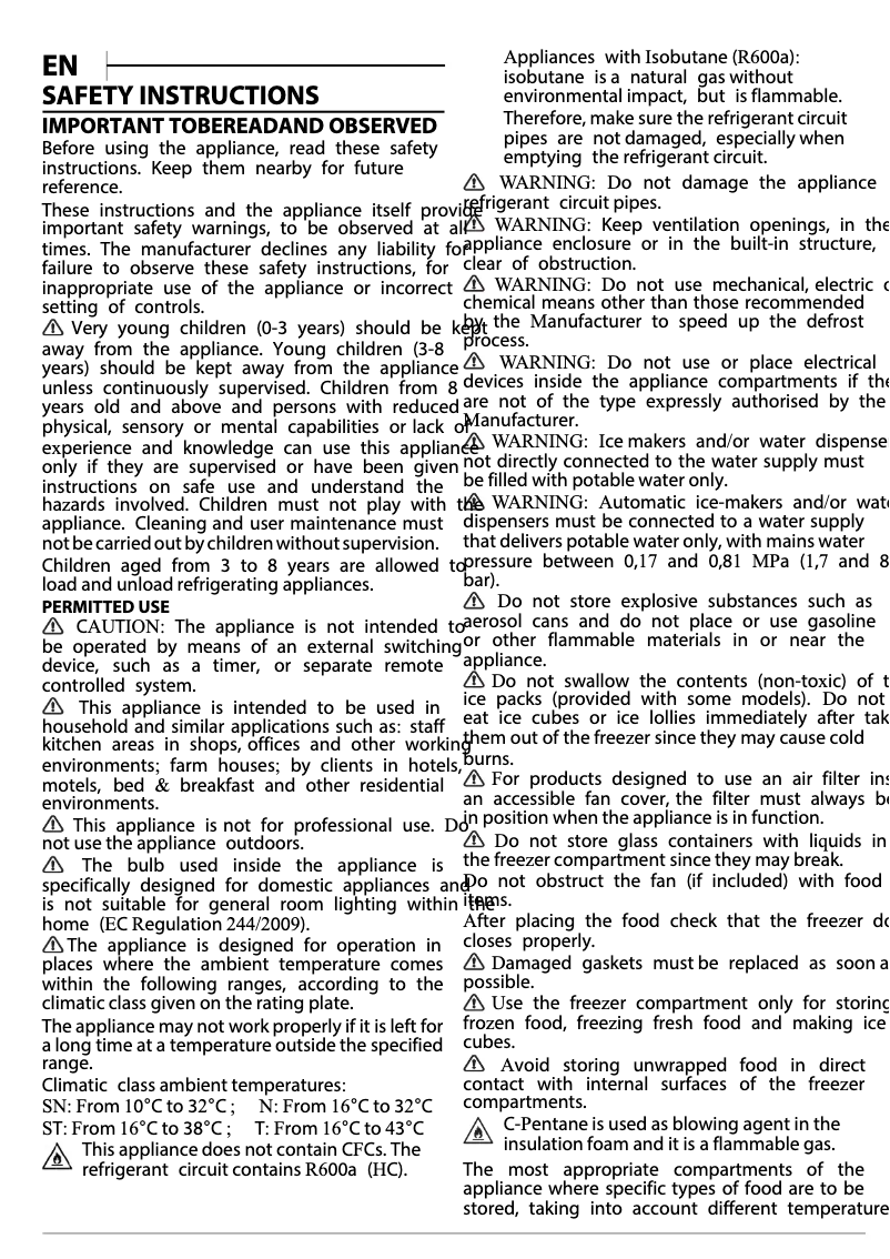 Página 1 del manual Guía de instalación Indesit UI4 1 W.1