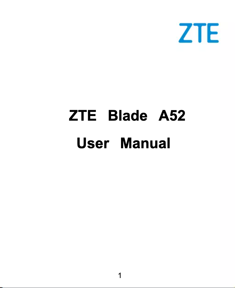 Página 1 del manual Manual de usuario ZTE Blade A52