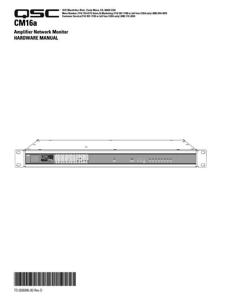 Página 1 del manual Manual de usuario QSC CM16a