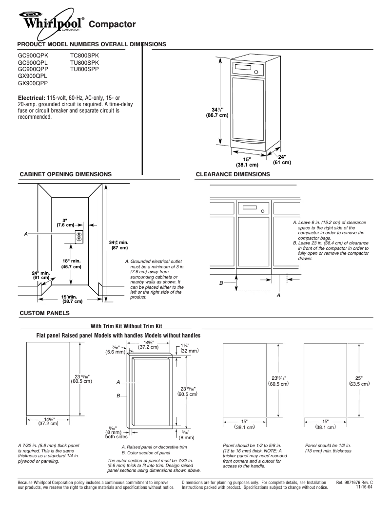 Imagen de la primera página del manual del dispositivo GX900QPP