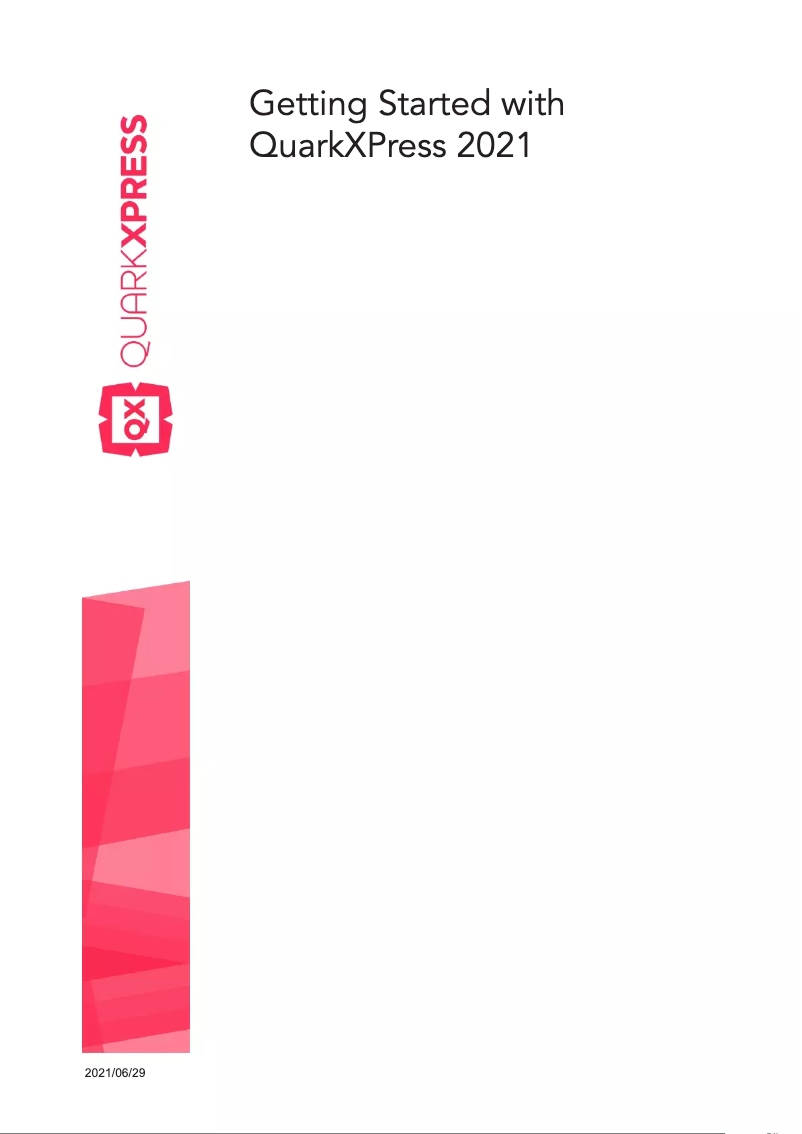 Imagen de la primera página del manual del dispositivo QuarkXPress 2021