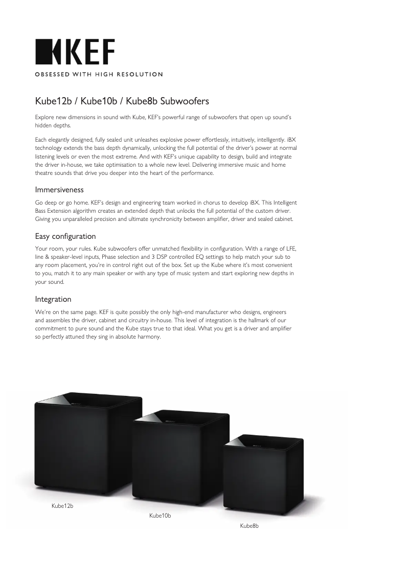Página nº 1 - Ficha técnica KEF Kube12b