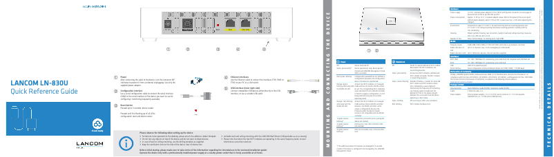 Imagen de la primera página del manual del dispositivo LN-830U
