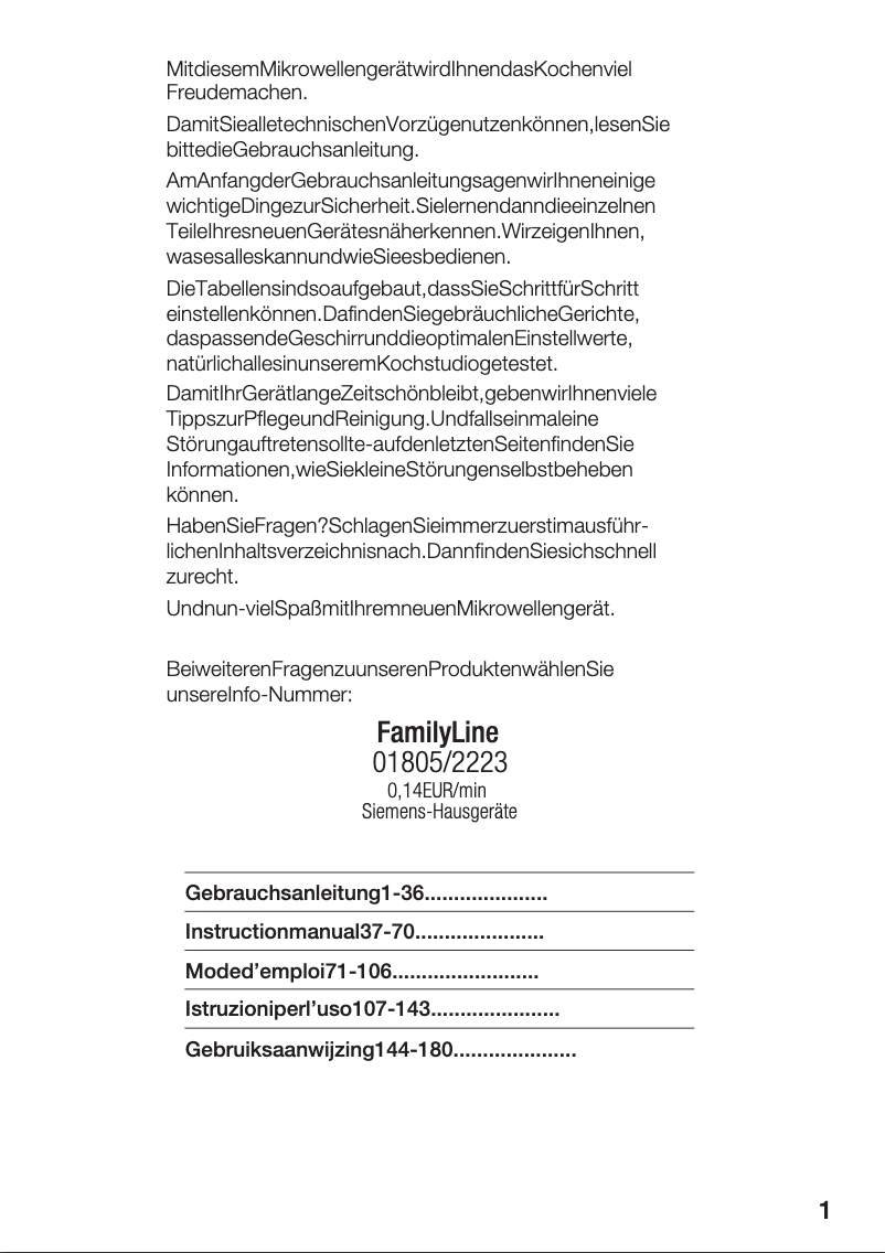 Página nº 1 - Manual de usuario Siemens HF26056EU