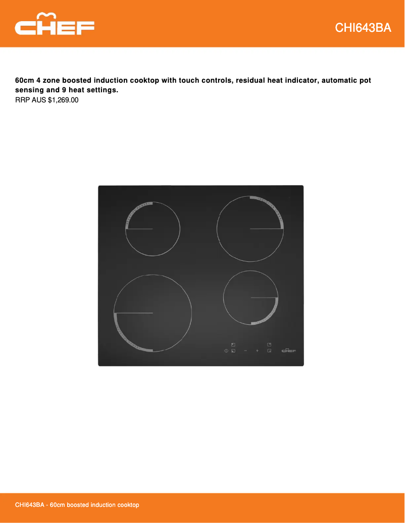 Página 1 del manual Ficha técnica Chef CHI643BA