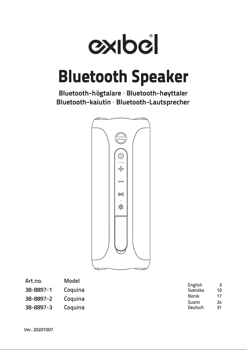 Página 1 del manual Manual de usuario Exibel Coquina