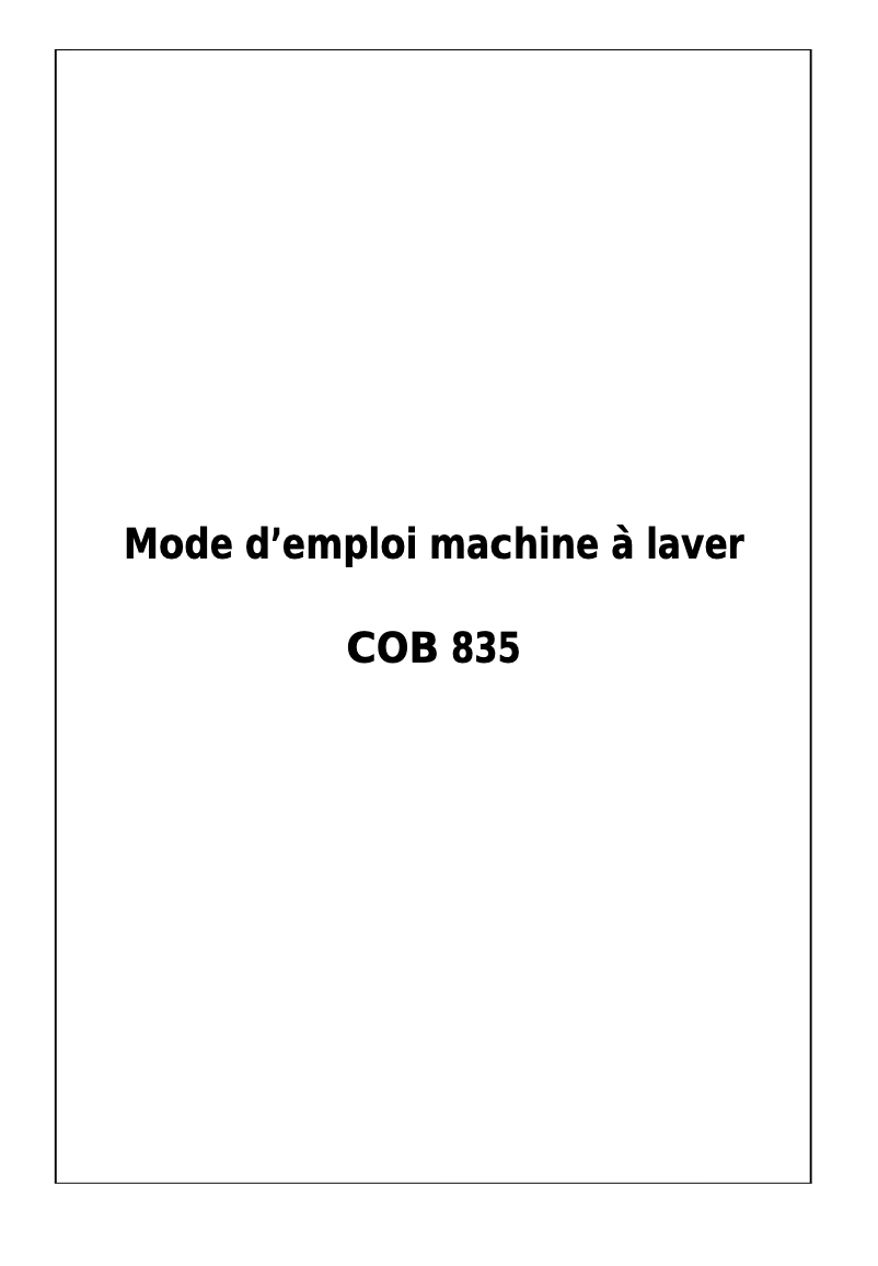 Imagen de la primera página del manual del dispositivo COB835