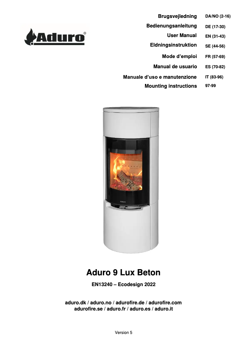 Imagen de la primera página del manual del dispositivo 9 Lux Beton